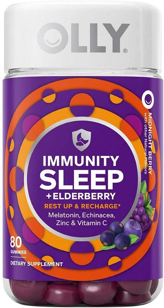Olly Immunity Sleep Gummy, Melatonin, Elderberry, Echinacea, Zinc and Vitamin C, Sleep Aid