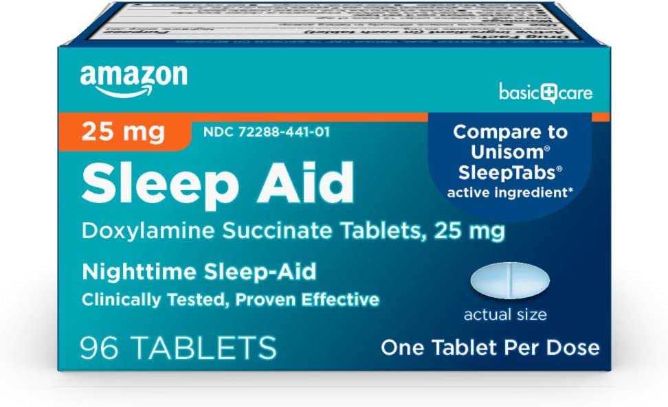 Sleep Aid Tablets, Doxylamine Succinate Tablets, 25 mg (Pack of 3)