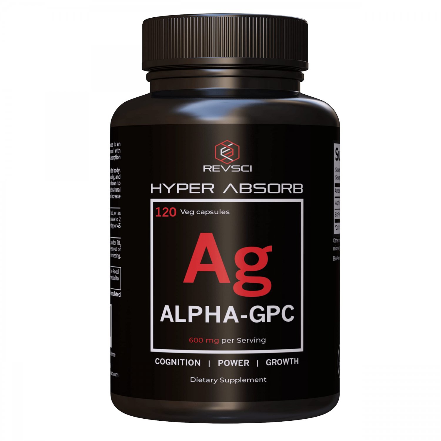 Alpha GPC Choline Supplements - 120 Hyper Absorb Capsules, 600mg Acetylcholine Supplements - Dynamic