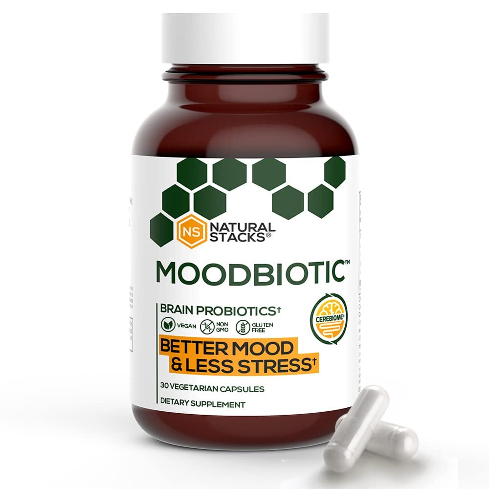 MoodBiotic Probiotics for Women & Men - Probiotic Supplement w/ 6 Billion CFU for Better Mood, Stres