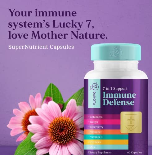 7 in 1 Immune Support Zinc Supplements 50mg Elderberry with Zink and Vitamin C, Vit D3 5000 IU, Echi