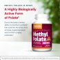 Jarrow Formulas Methyl Folate 400 mcg - 60 Veggie Caps - Highly Biologically Active Form of Folate -