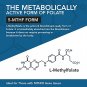 L Methyl Folate 15mg Plus Methyl B12 Cofactor - Professional Strength, Active 5-MTHF Form - Supports