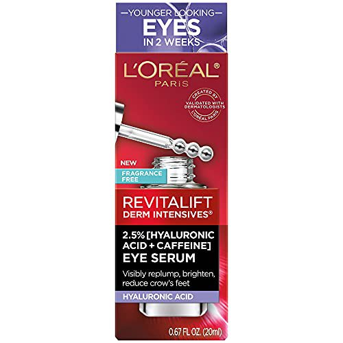 L'Oreal Paris Revitalift Hyaluronic Acid + Caffeine Hydrating Eye Serum with Anti-Aging Moisturizer 