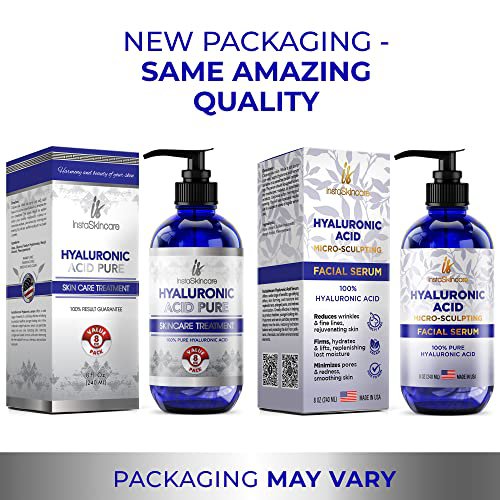 Big Bottle Pure Hyaluronic Acid Serum for Face (8 Oz) - Anti Aging Serum for Skin and Lips - Medical