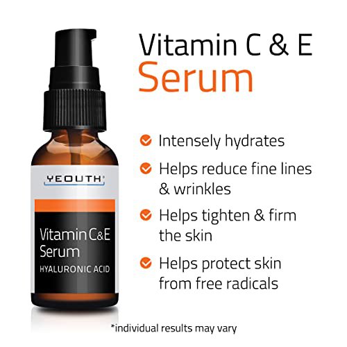 Yeouth Vitamin C Serum for Face Dark Spots - Hydrating Hyaluronic Acid Serum - Anti Aging Vitamin C 