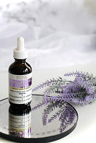 Advanced Clinicals Hyaluronic Acid Body Cream & Hyaluronic Acid Facial Serum Skin Care Bundle, Anti 