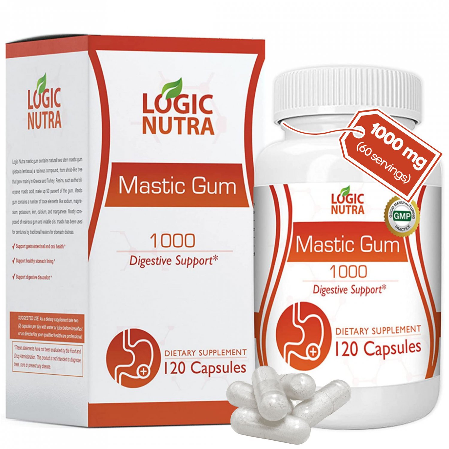 Logic Nutra Premium Mastic Gum 1000 mg ? Supports Gastrointestinal Health, Digestive System, Immune 