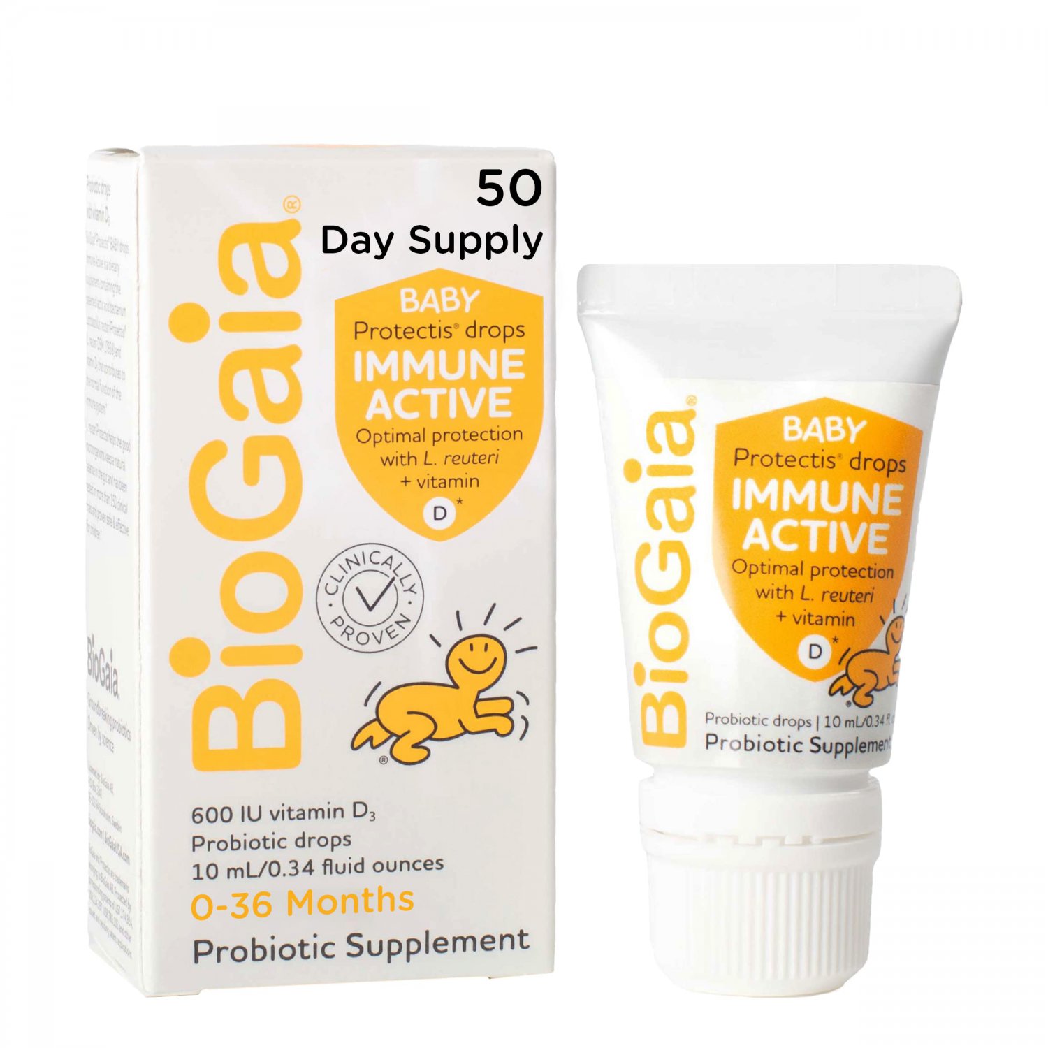 BioGaia Protectis Immune Active Baby Probiotic Drops | Clinically Proven Probiotic + Vitamin D | Pro