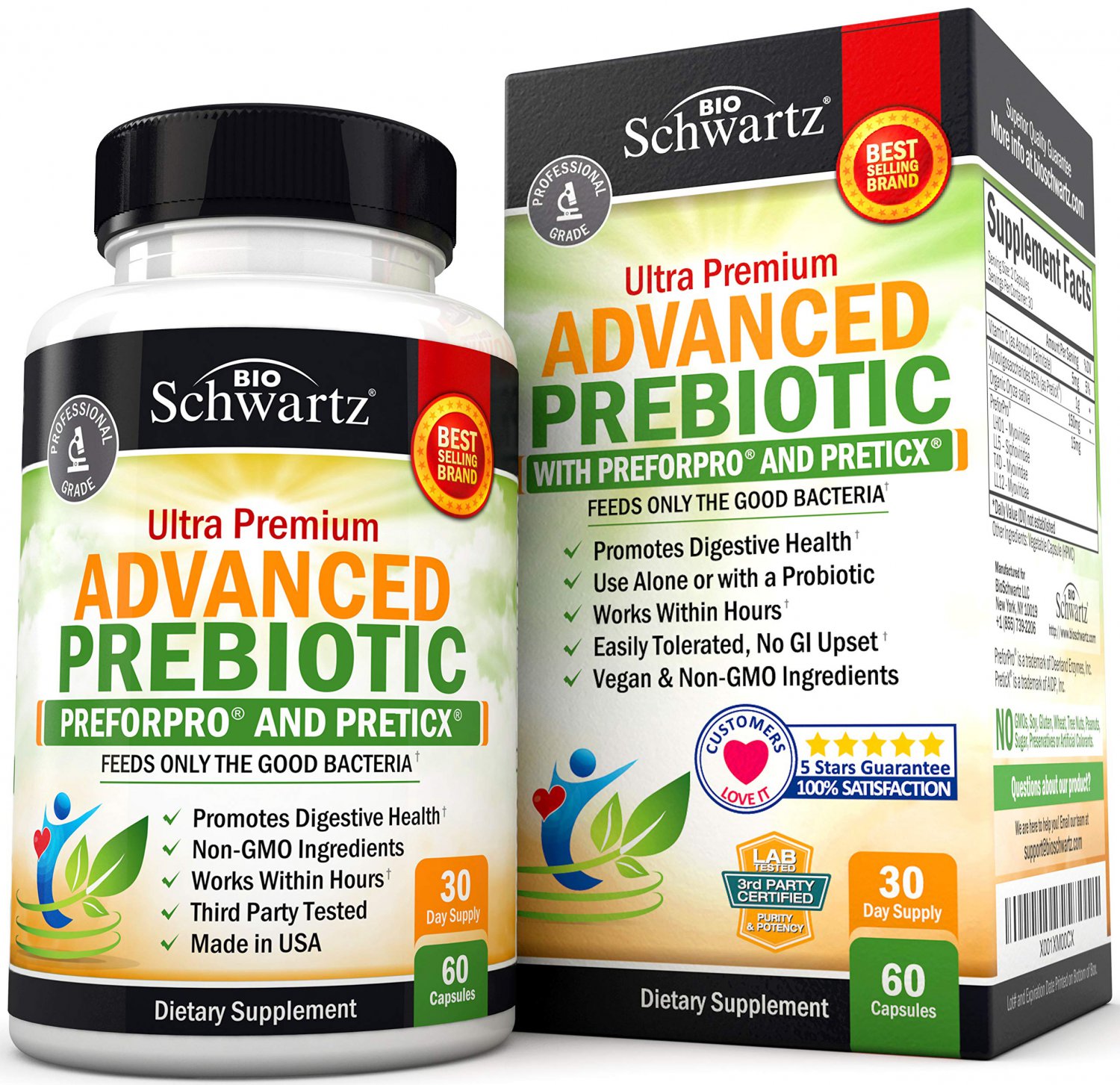 Prebiotics for Advanced Gut Health - Immune System Booster & Dietary Fiber - Fuels Good Bacteria Gro