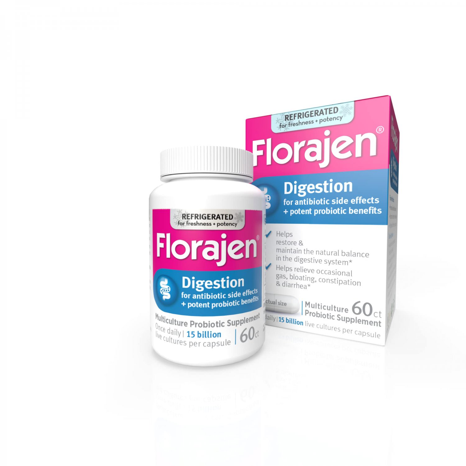 Florajen3 Digestion High Potency Refrigerated Probiotics | Restores Balance in Digestive System | fo