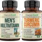 Vimerson Health Men's Multivitamin + Organic Turmeric with BioPerine Bundle. Immune and Digestive Sy