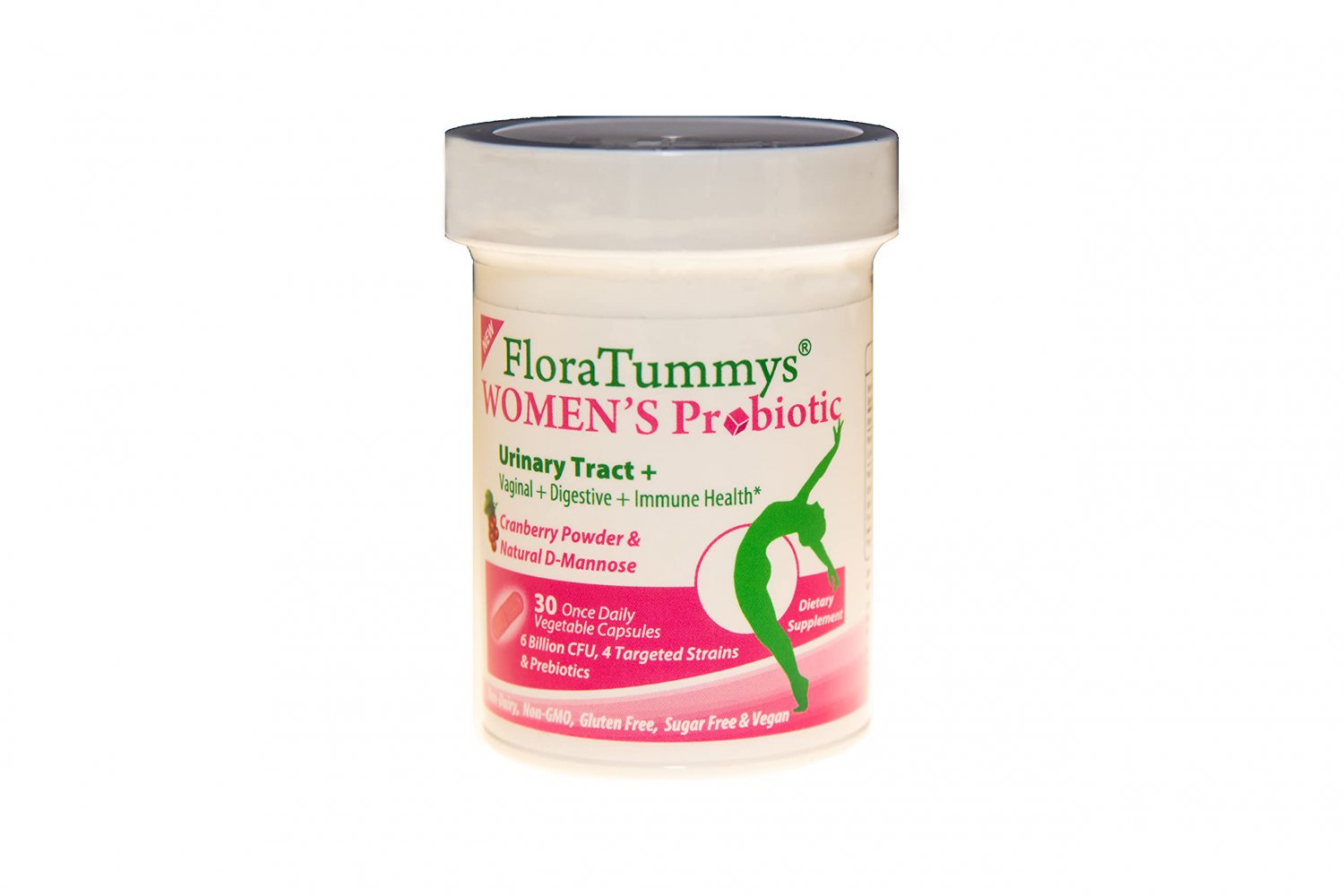 FloraTummys Women's Probiotic, Urinary Tract Digestive Immune System Health, Cranberry Powder, Koshe