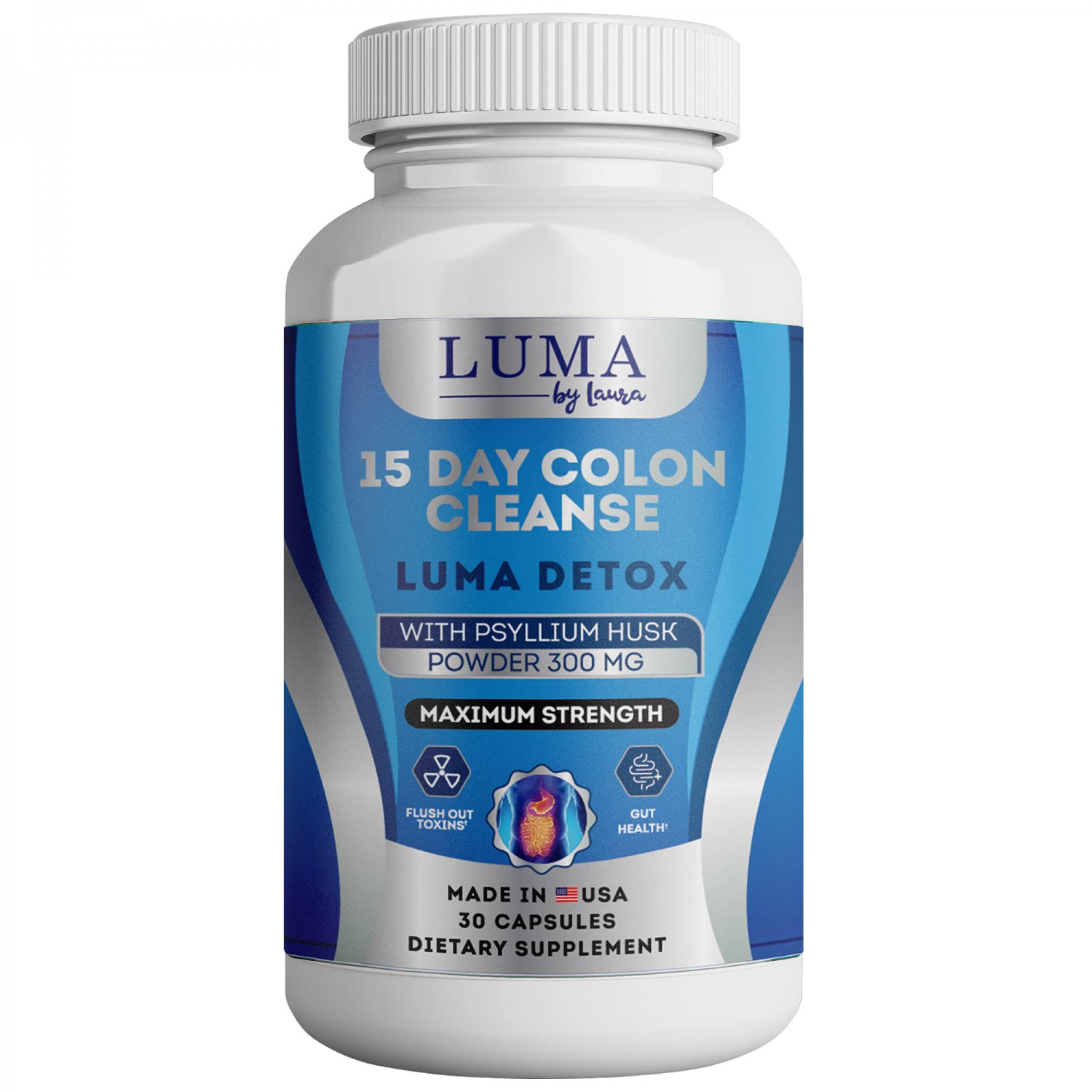 Luma Detox - 15-Day Colon Cleanse Supplement to Support Bowel Movement & Digestive System - Natural 
