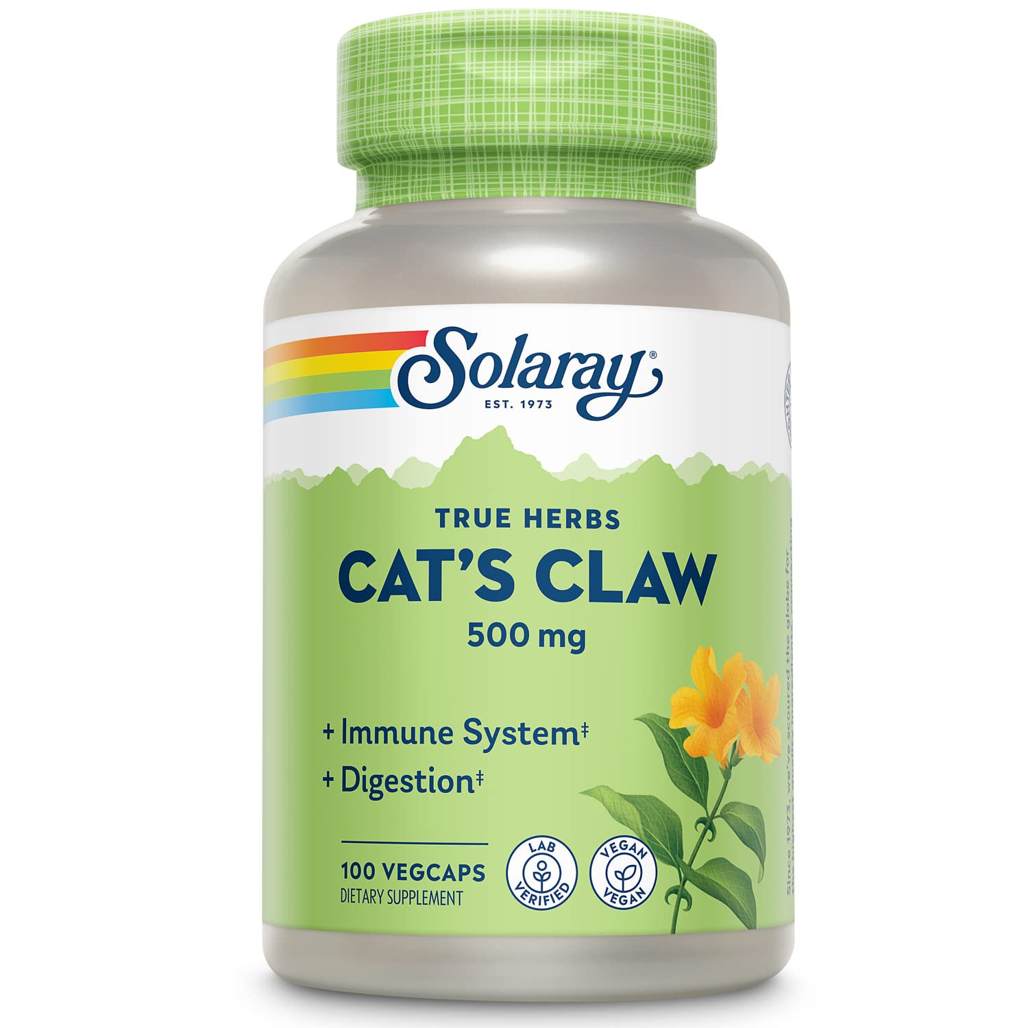 Solaray Cat's Claw Bark 500mg | Healthy Immune & Digestive System Function Support | May Help Protec
