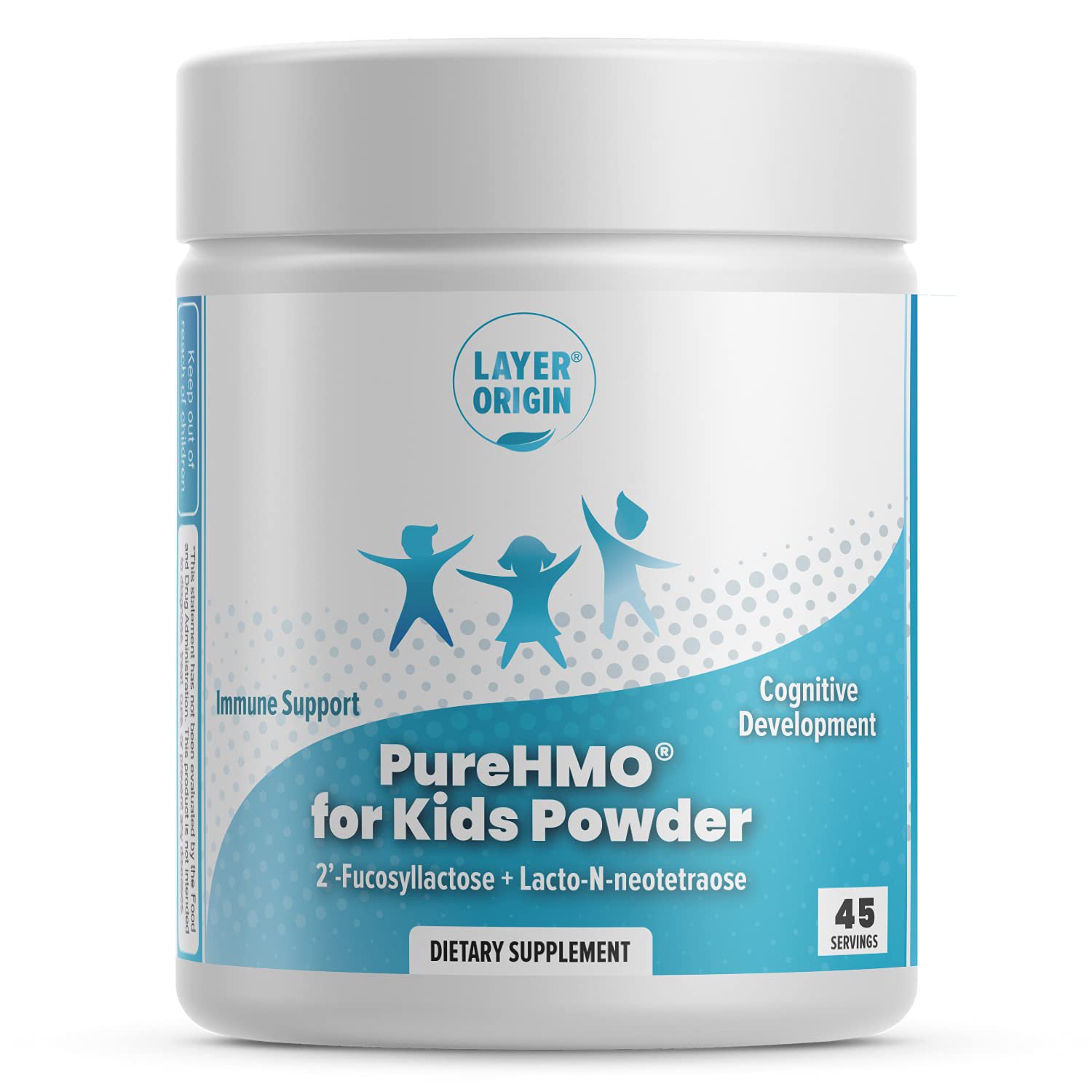 Layer Origin | PureHMO Super Prebiotic HMO Powder for Kids | Human Milk Oligosaccharides 2'-FL + LNn