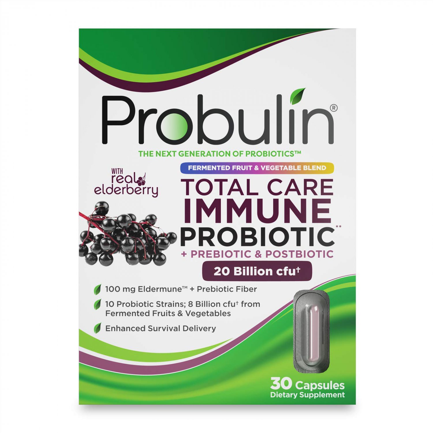Probulin Total Care Immune Probiotic, Supports Immune and Digestive System, 30 Capsules