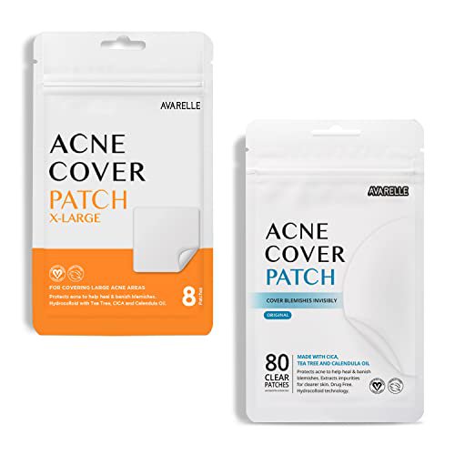 Avarelle Pimple Patches Hydrocolloid Acne Patches, Acne Spot Treatment for Blemishes and Zit with Te