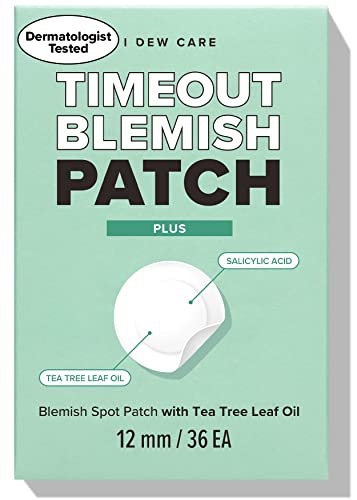 I Dew Care Hydrocolloid Acne Pimple Patch - Timeout Blemish Plus | 36 Count (12mm), Facial Stickers,