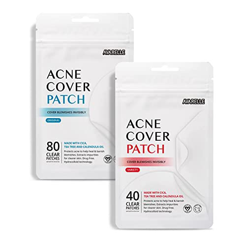Avarelle Pimple Patches Hydrocolloid Acne Patches, Acne Spot Treatment for Blemishes and Zit with Te