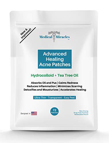 Maximum Strength Hydrocolloid Acne Remover Sticker Dots, 72 Pack | Face Healing Patch Treatment for 