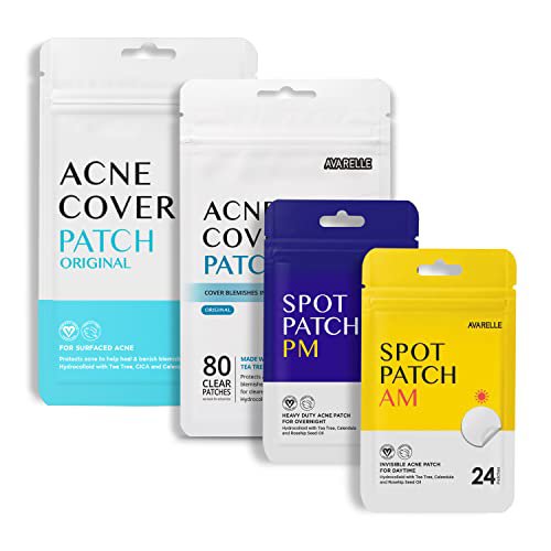 Avarelle Pimple Patches Hydrocolloid Acne Patches, Acne Spot Treatment for Blemishes and Zit with Te