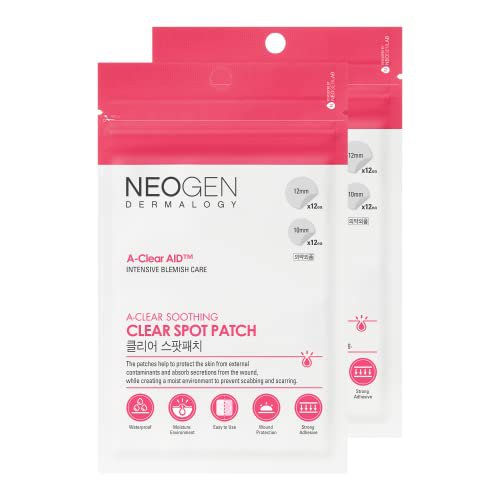 DERMALOGY by NEOGENLAB A-clear Soothing Acne Pimple Care - Hydrocolloid Blemish Treatment with Gentl