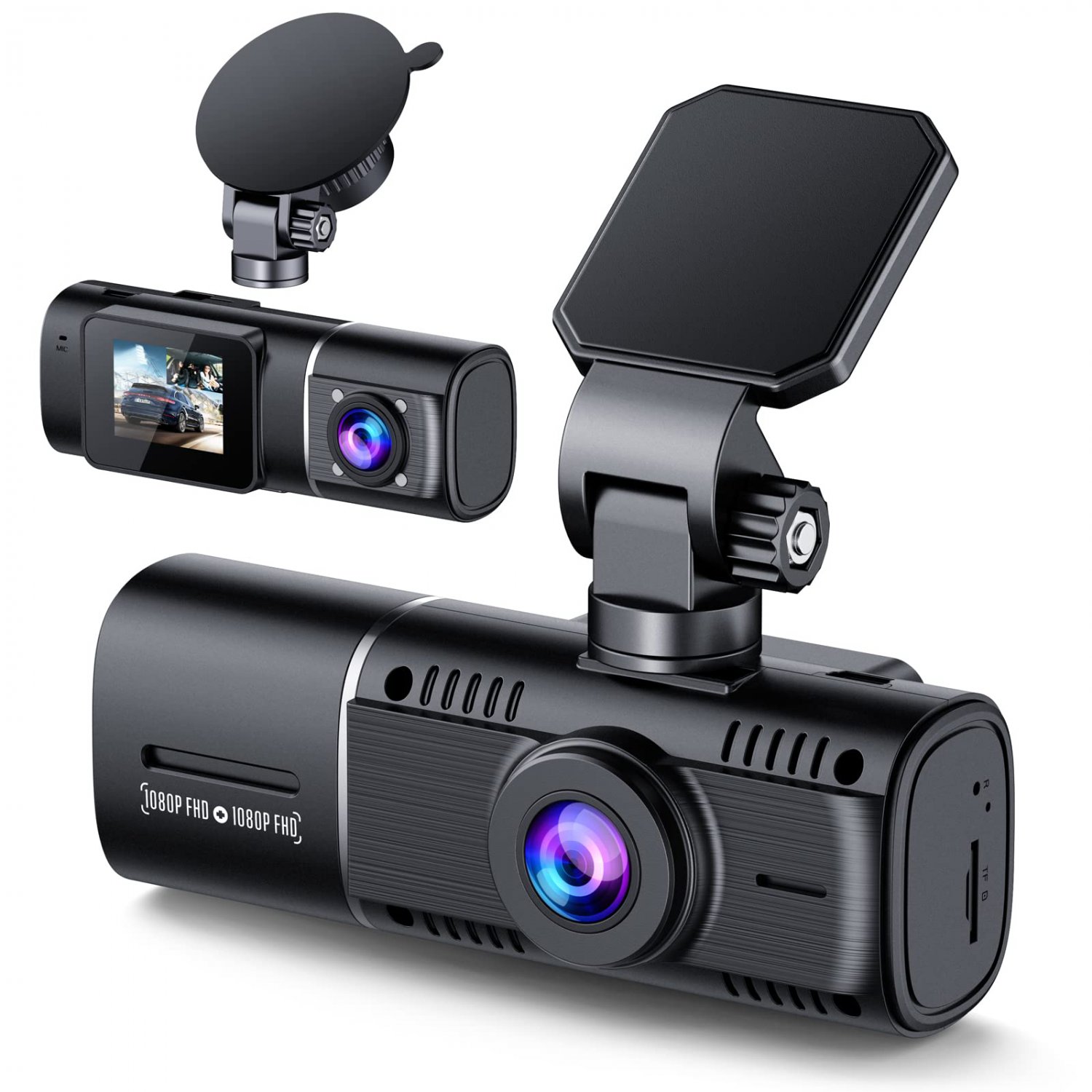 Dual Dash Cam Front and Inside 1080P Dash Camera for Cars IR Night Vision Car Camera for Taxi Accide