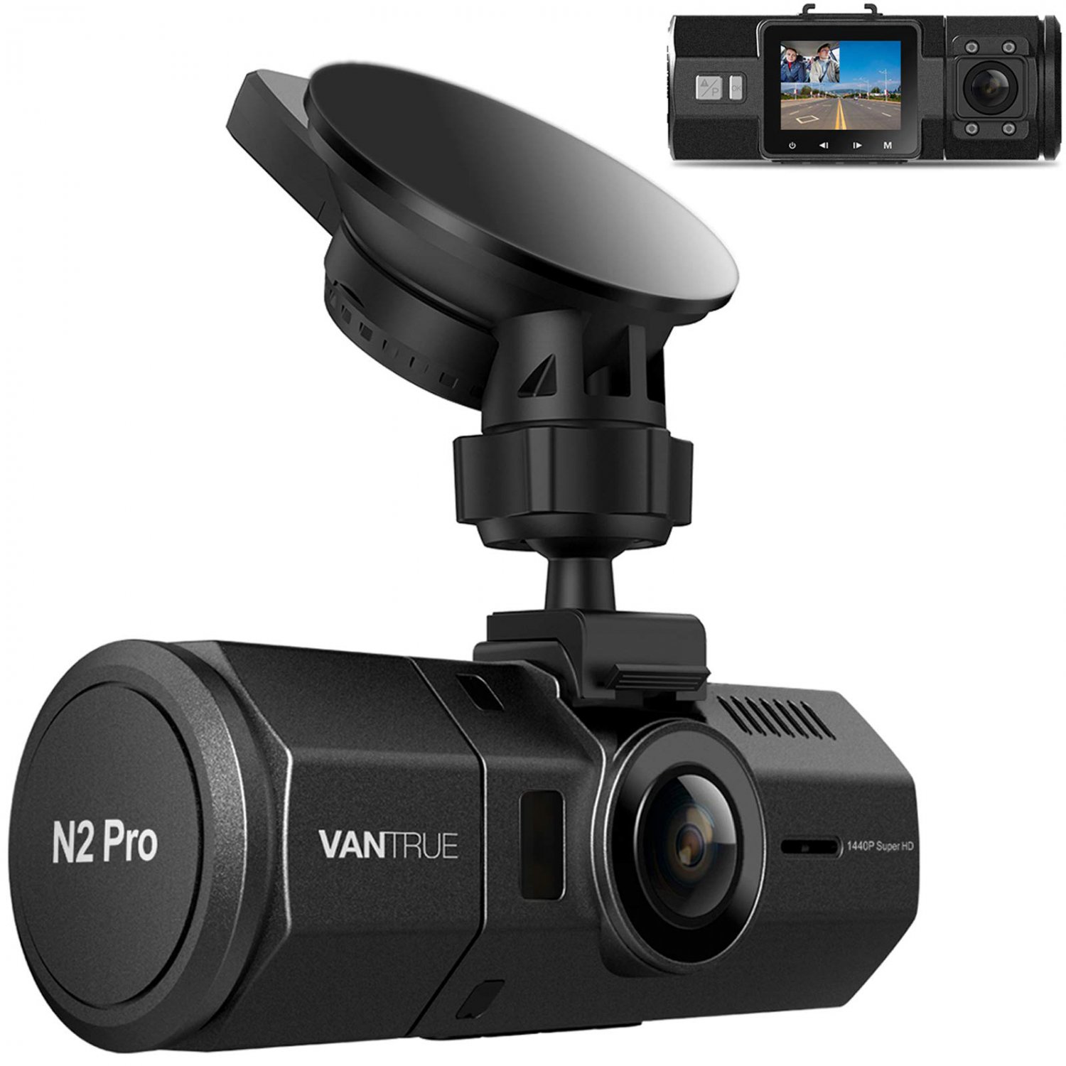 Vantrue N2 Pro Uber Dual 1080P Dash Cam, 2.5K 1440P Front Dash Cam, Front and Inside Loop Dash Camer