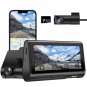 Rayfoto 4K Dual Dash Cam Built-in WiFi GPS Front 4K and Rear 2K Dual Dash Camera for Cars, 4"" Displ