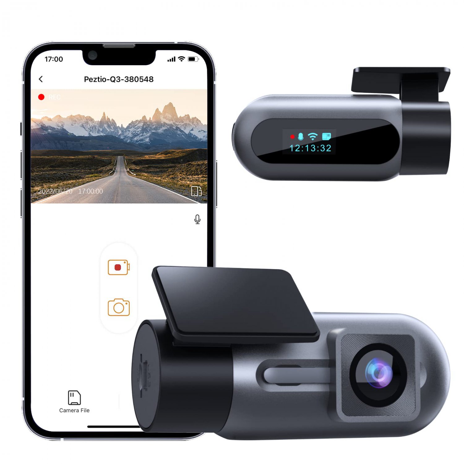 Dash Cam WiFi FHD 1080P Car Camera, Front Dash Camera for Cars, Mini Dashcams for Cars with Night Vi