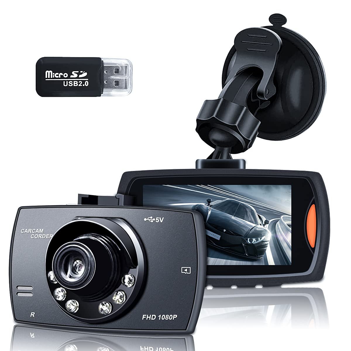 Dash Cam, Dash Cam for Car 170&Acirc;&deg; Wide Angle Sports Camera, Full HD 1080P Camera and 3-Inch LCD Scree