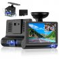 Dash-Cam-Front-and-Inside Video Recorder Rear Camera 1080P Dashcam with 4 inches, Super Night Vision
