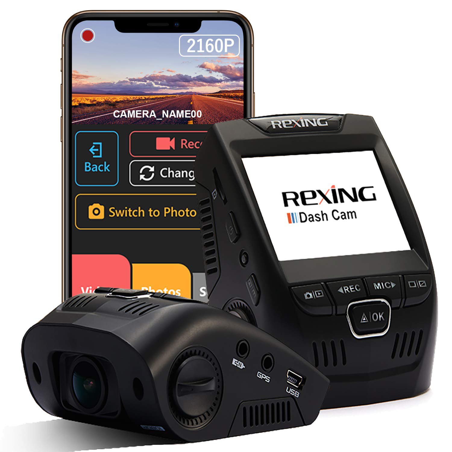 REXING V1 - 4K Ultra HD Car Dash Cam 2.4"" LCD Screen, Wi-Fi, 170&Acirc;&deg; Wide Angle Dashboard Camera Reco