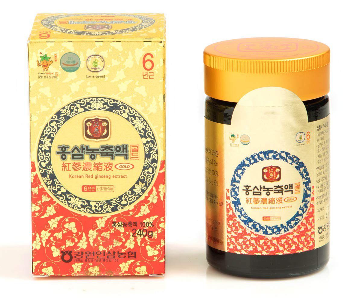 [Gangwoninsam] Korean Red Ginseng Extract Gold 240g / 8.46 fl. oz ? Contains 100% Pure Korean 6-Year