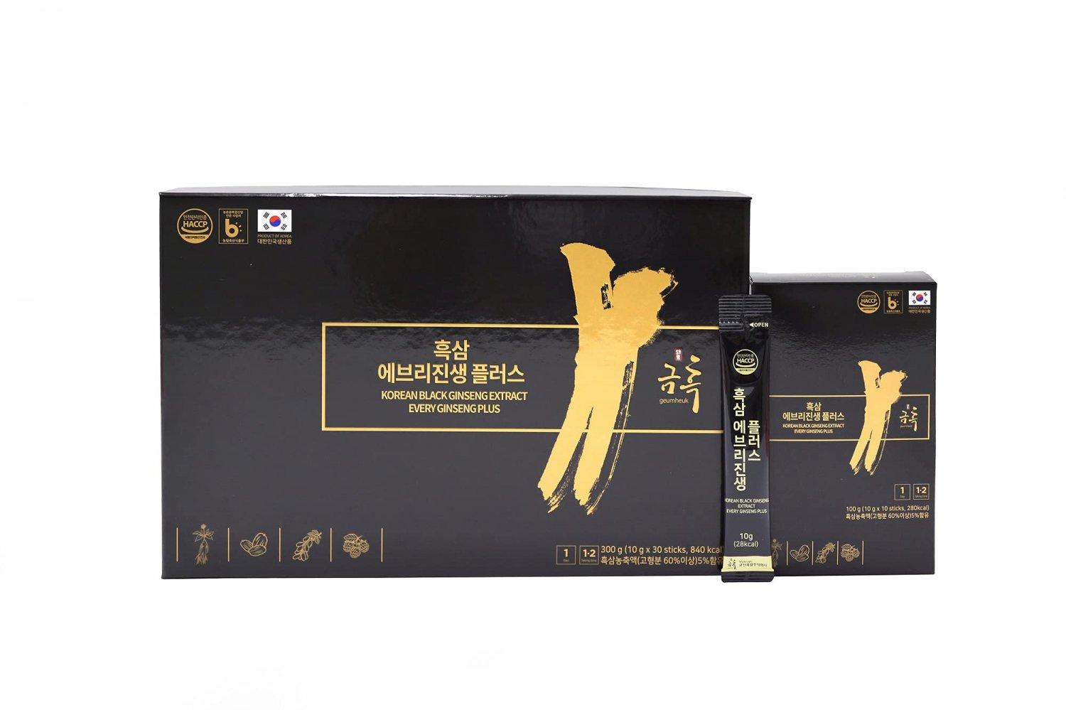 GeumHeuk Korean Black Ginseng Extract Every Ginseng Plus. 10g X 30 Stick Pouches. Immune Support, En