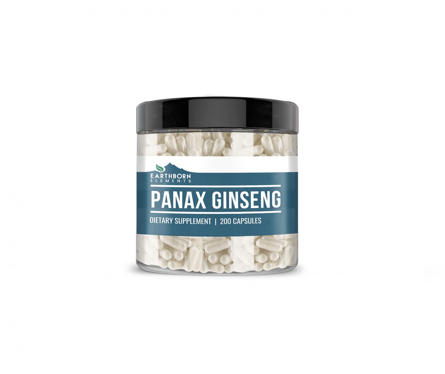 Earthborn Elements Panax Ginseng 200 Capsules, Pure & Undiluted, No Additives