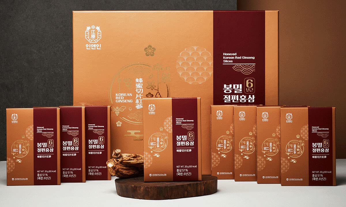 [Gangwoninsam] 6 Year Honeyed Korean Red Ginseng Slices (New Package Design), Korean Food, Portable 