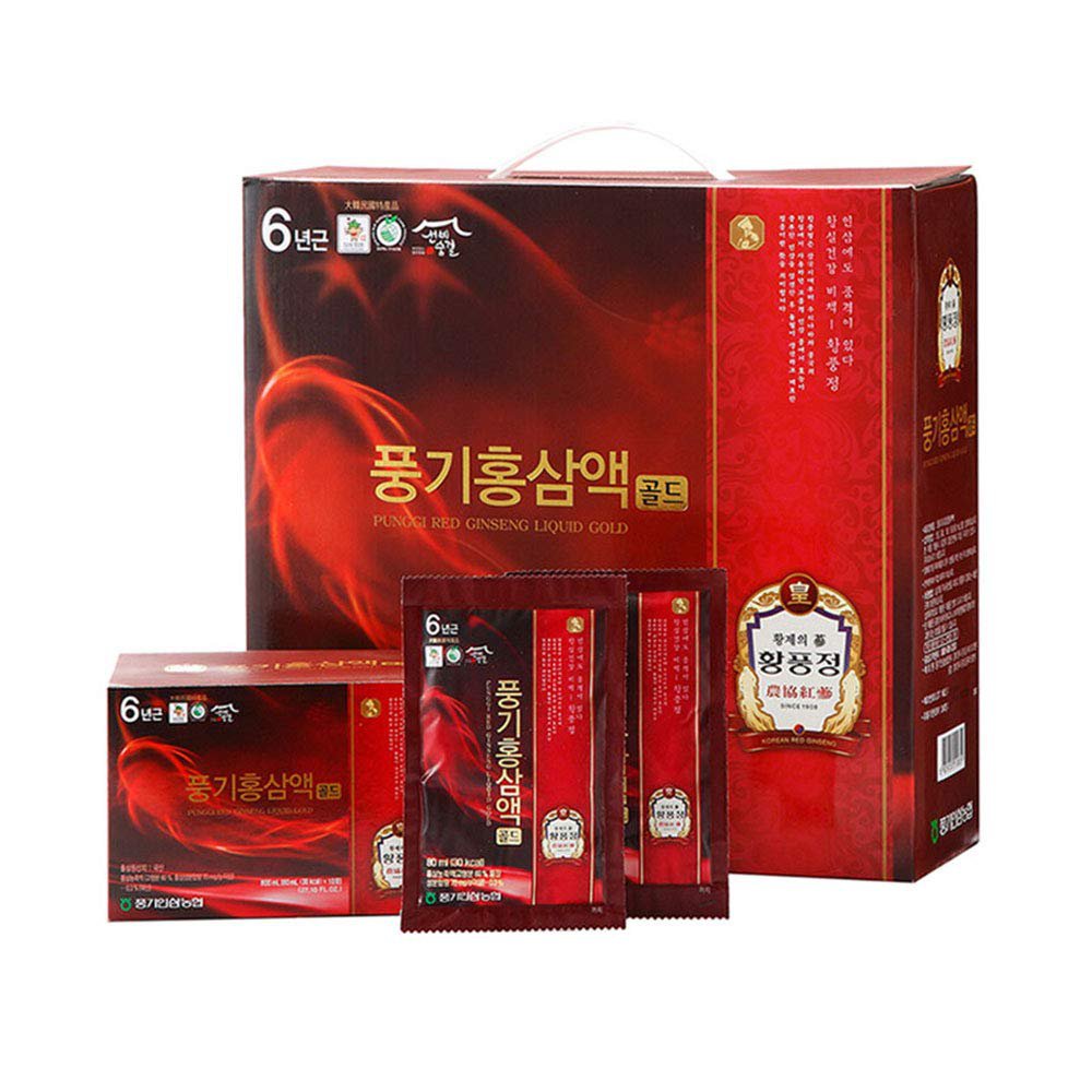 Pung-gi Ginseng NH Korean Red Ginseng Extract Gold Drink 80ml*60ea Perfect for a Gift Shipping from 
