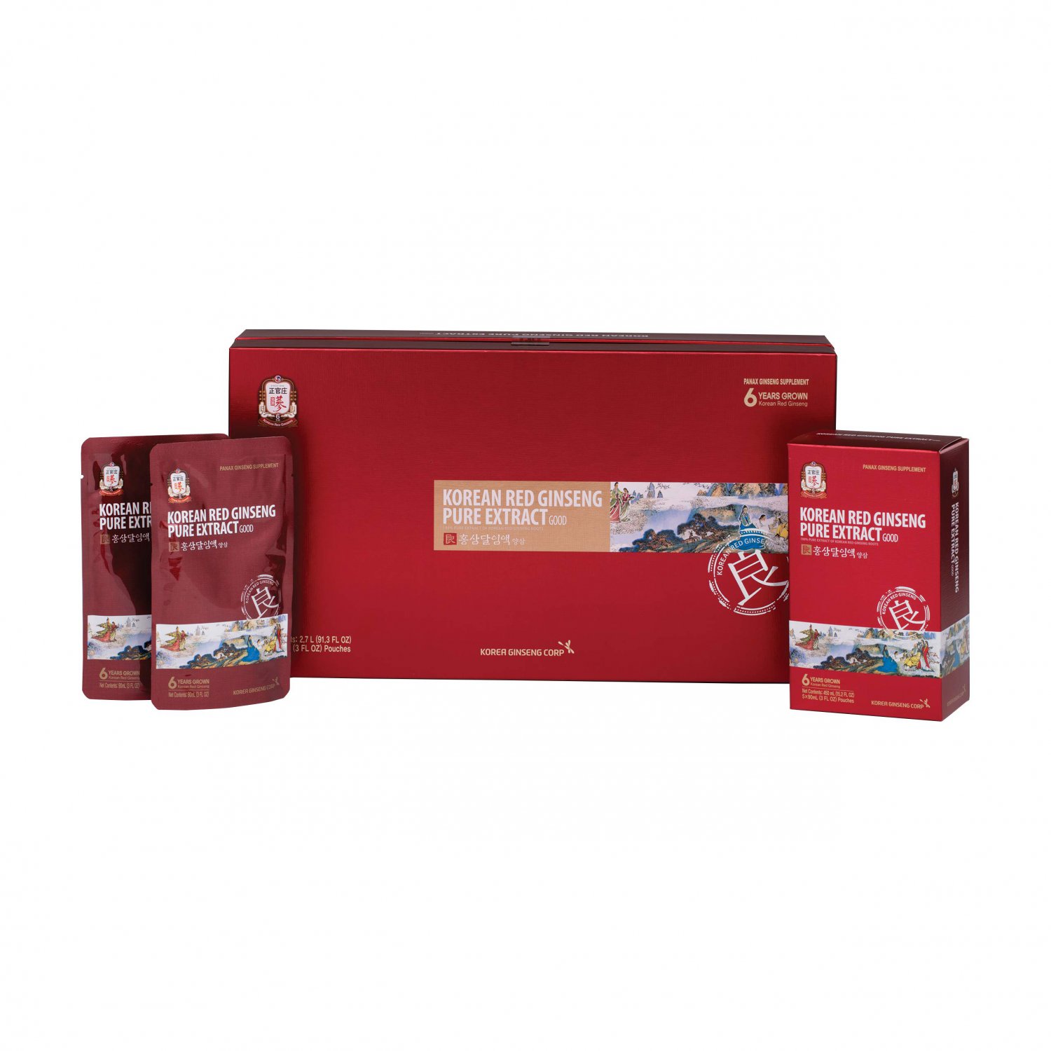 CheongKwanJang [Korean Red Ginseng Pure Extract Good] 100% 6-Year-Old Ginseng Roots - Boosts Energy 