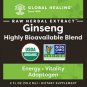 Global Healing Ginseng Fuzion Organic Raw Herbal Extract - Liquid Supplement Drop Promotes Energy an