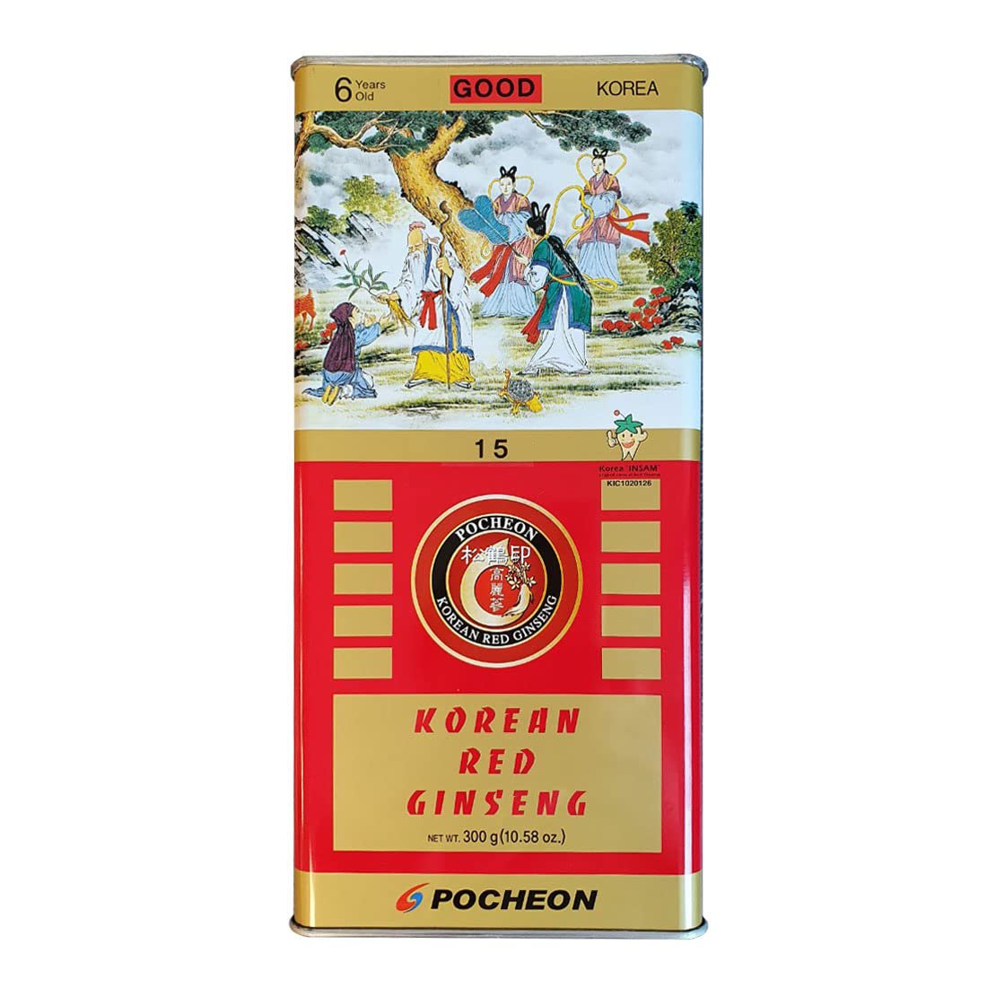 Pocheon 300g Korean Canned Dried Panax Red Ginseng 10 Roots 6Years Good Grade 300-15