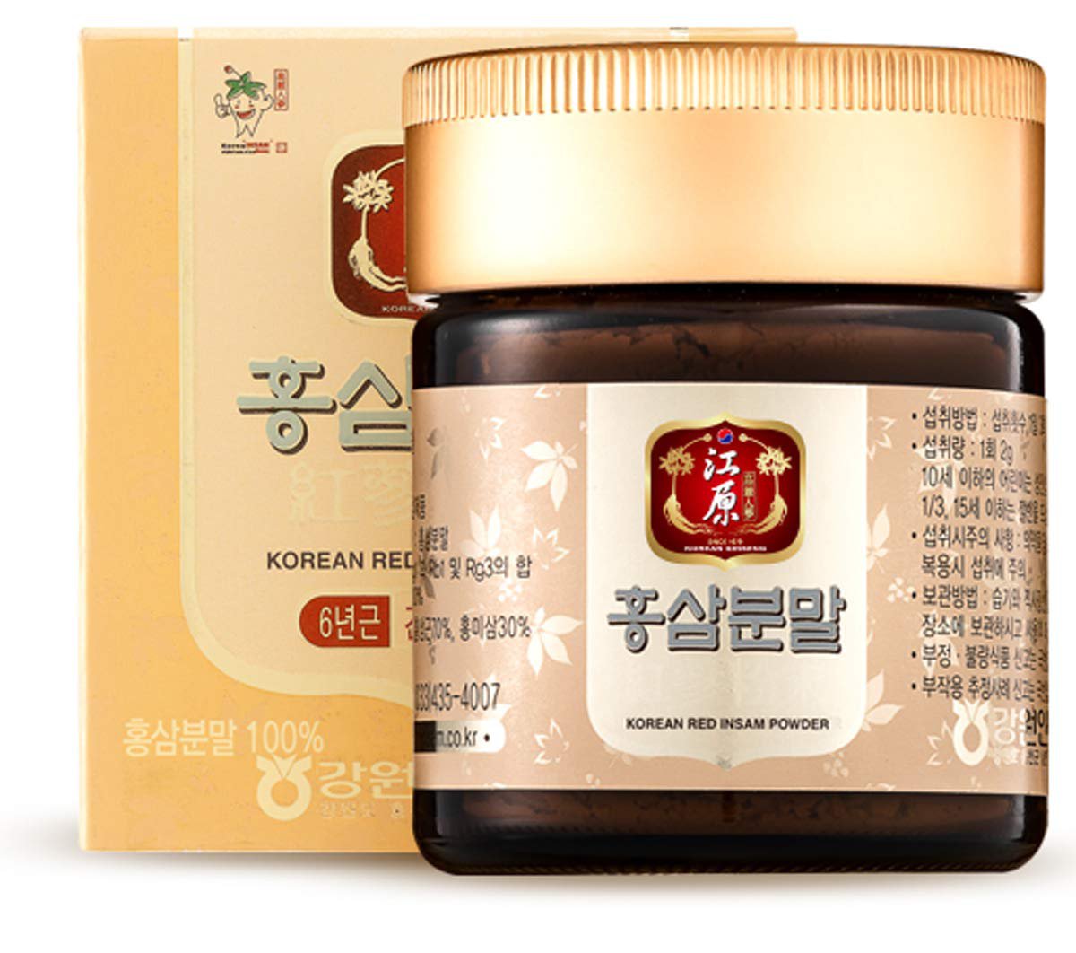 [Gangwoninsam] Korean Red Ginseng Powder ? Contains 100% 6 Year Korean Red Ginseng Powder, Korean Fo