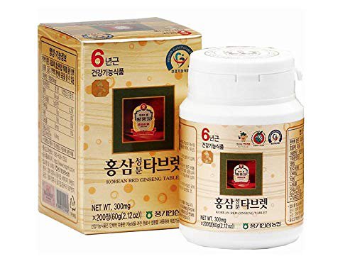 Authentic 6years Korean Red Ginseng - 300mg X 200 Tablets - Healthy Immune Support, Improving Blood 