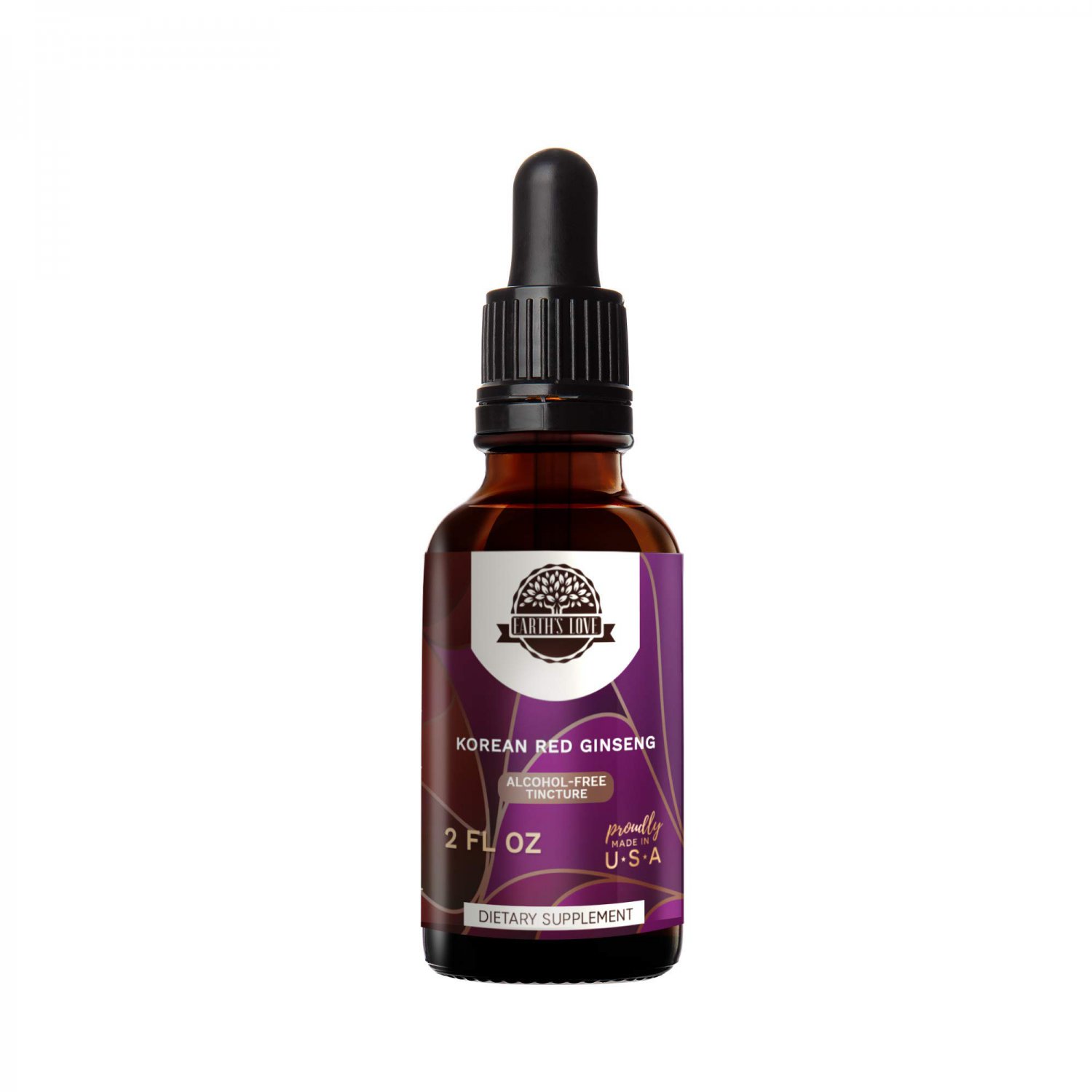 Earth's Love - Korean Red Ginseng Alcohol-Free Herbal Extract Tincture, Super-Concentrated Wildcraft
