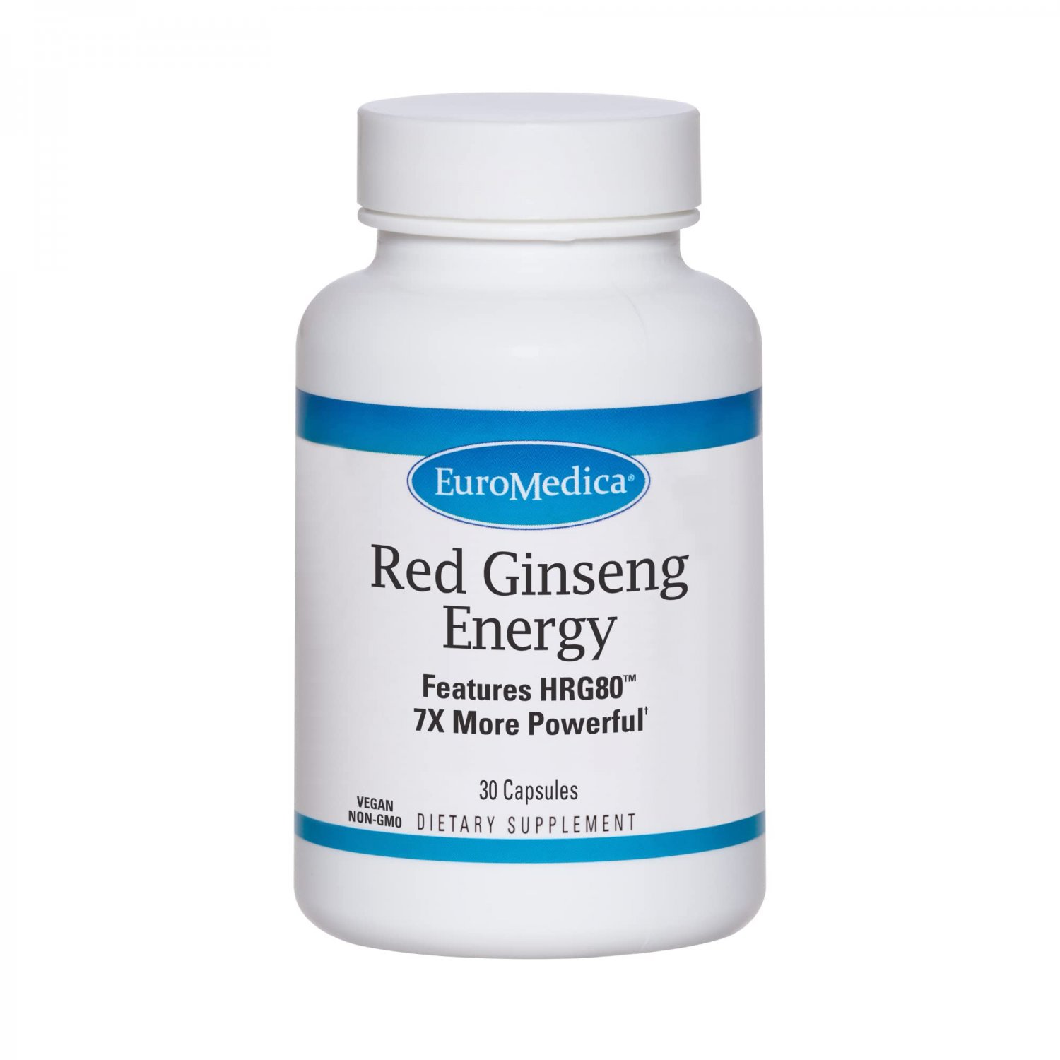 EuroMedica Red Ginseng Energy 30 Capsules Features HRG80 Energy, Focus, Stamina 7X More Powe