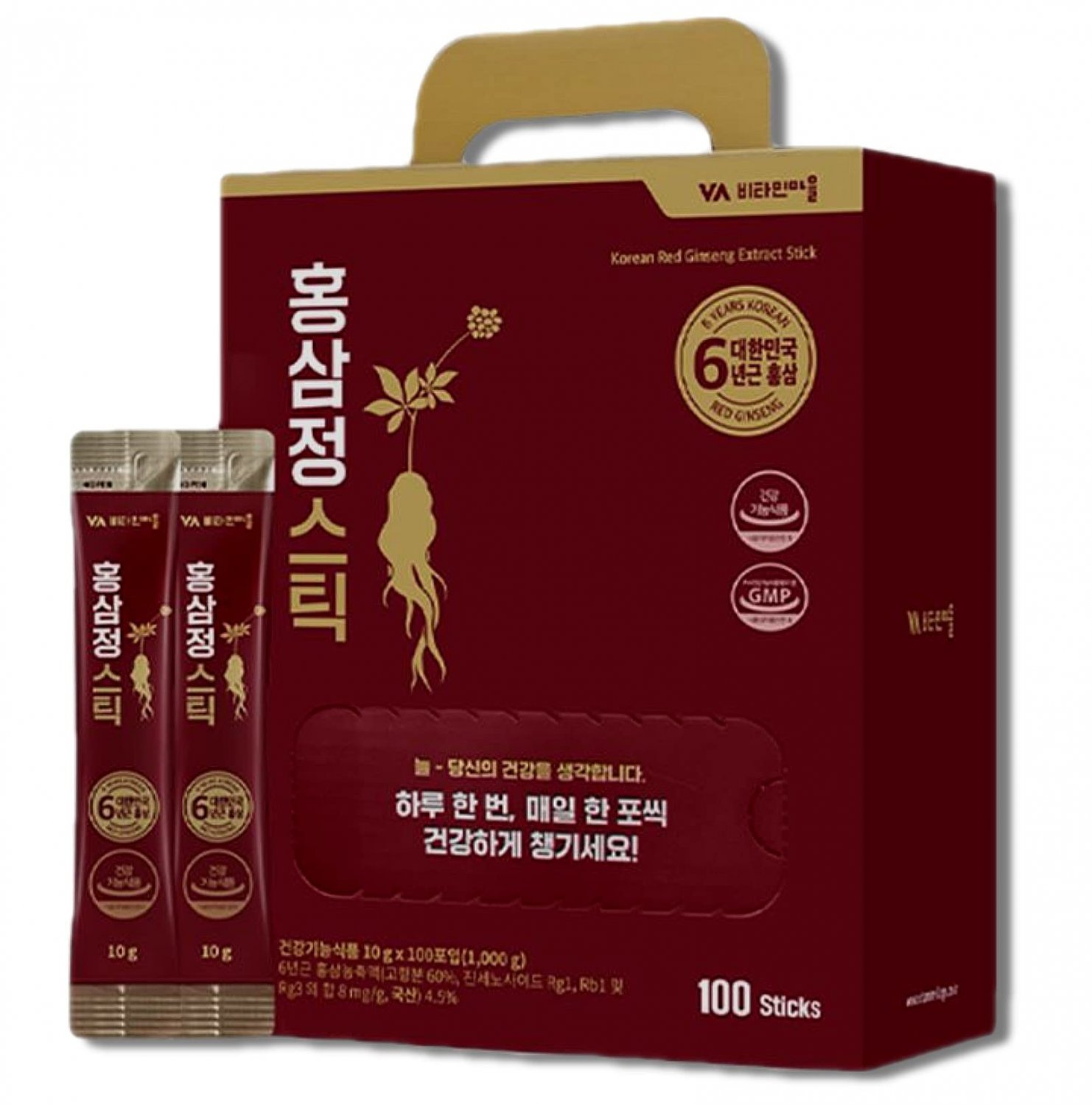 JOKUNA Korean Red Ginseng ? 100 Sticks Red Ginseng Extract 6 Years ? Premium Korean Ginseng Liquid E