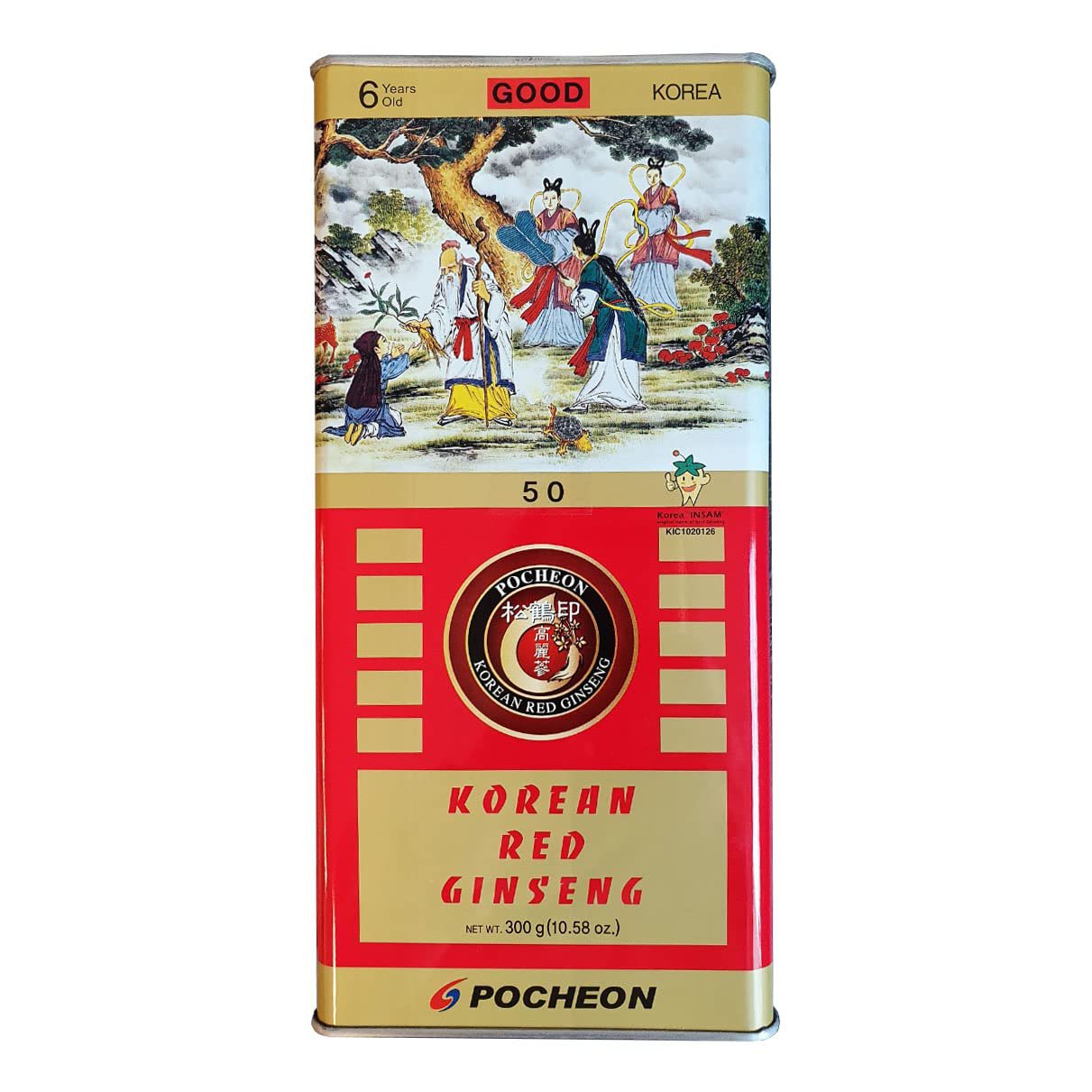 Pocheon 300g Korean Canned Dried Panax Red Ginseng 29 Roots 6 Years Good Grade 300-50
