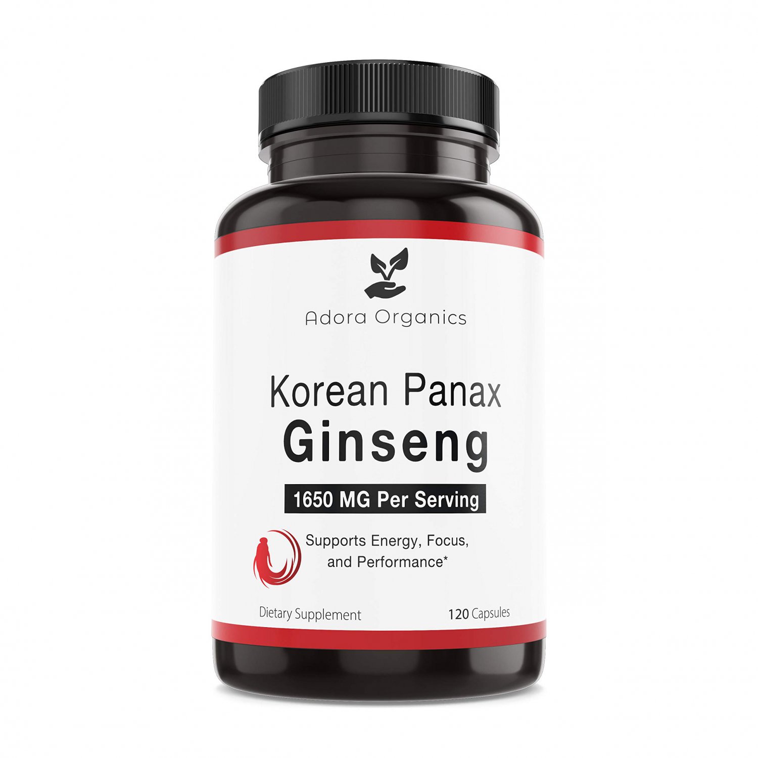 Adora Organics Korean Red Panax Ginseng 1650 mg Extra Strength Root Extract Powder with High Gineosi