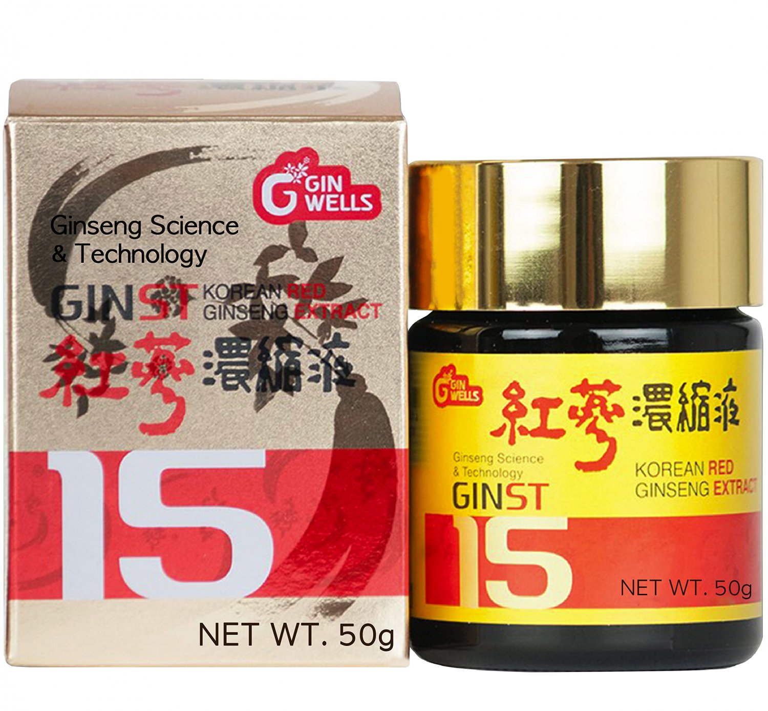 ILHWA Pure Concentrated Red Ginseng Extract (1.76oz, 50g) - 100% Korean Panax Root 50,000mg. 6 Years